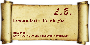 Lövenstein Bendegúz névjegykártya